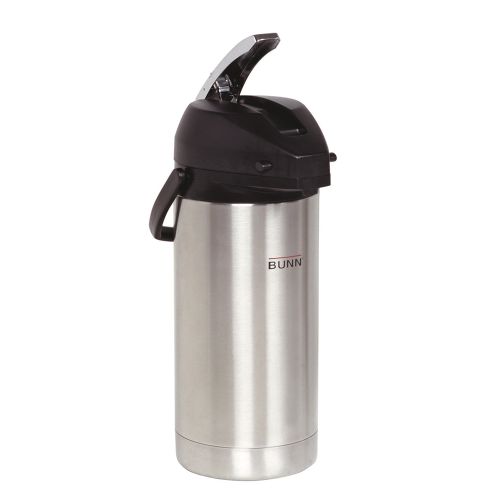 BUNN® 3.8L Lever Action Airpot, Stainless Steel/Black